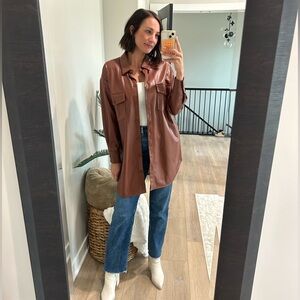 BB Dakota by Steve Madden Brown Leather Shacket